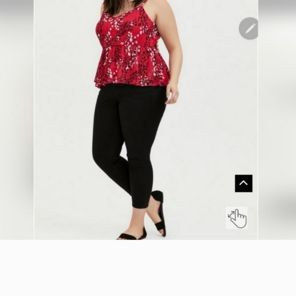 Torrid pink leapord Peplum Chiffon Midi Cami